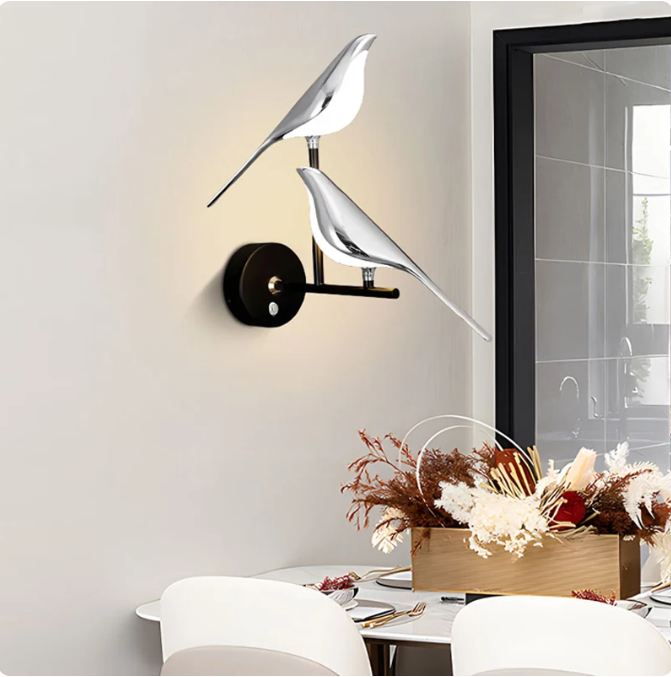 Chrome Bird Wall Lamp