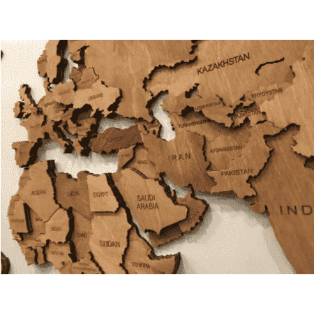 3D Wooden World Map