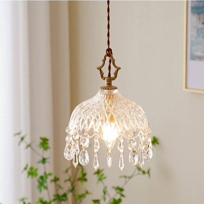 French Retro Glass Pendant Light