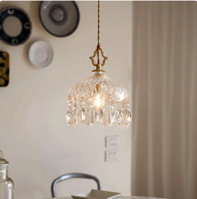 French Retro Glass Pendant Lamps