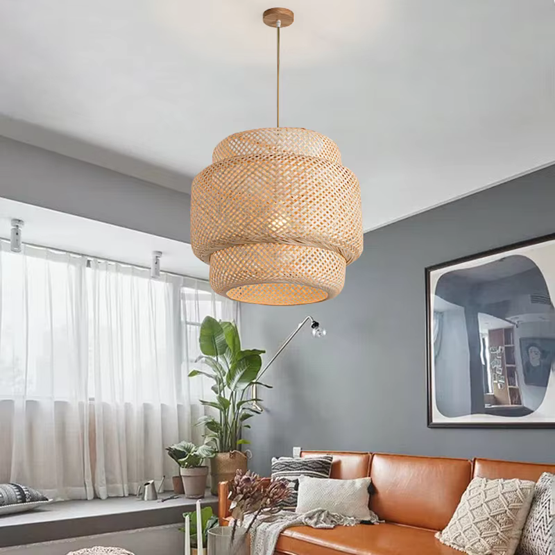 Elegant Handmade Bamboo Pendant Light