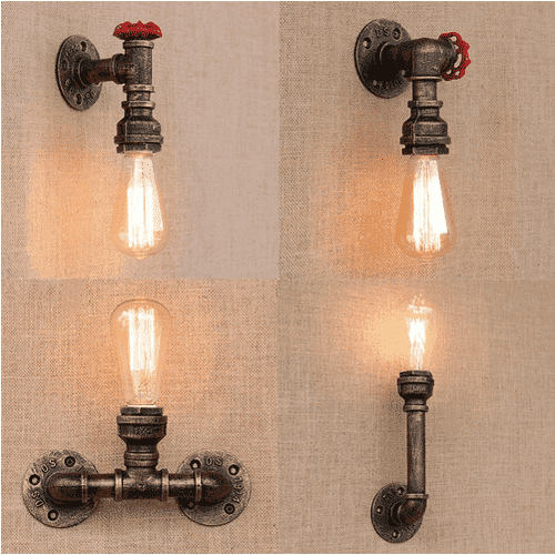 Loft Industrial Retro Pipe Wall Lamps