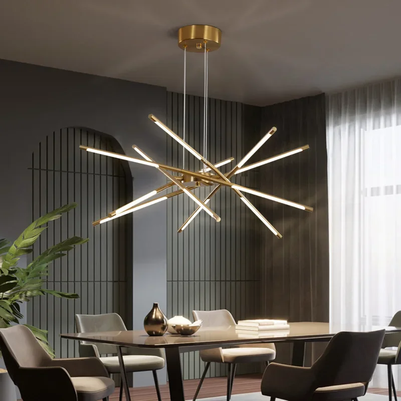 Modern Linear Chandelier for Living Dining Room Bedroom