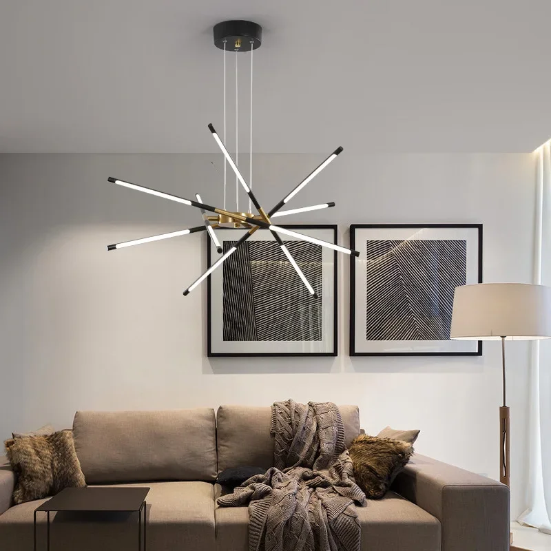 Modern Linear Chandelier for Living Dining Room Bedroom