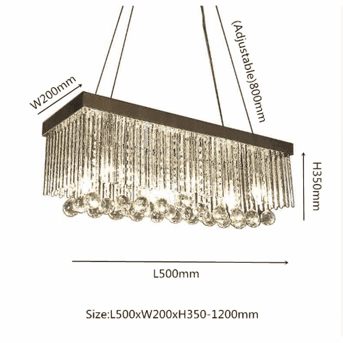 Modern Square Crystal Chandelier