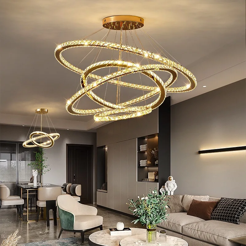 modern crystal circle chandelier