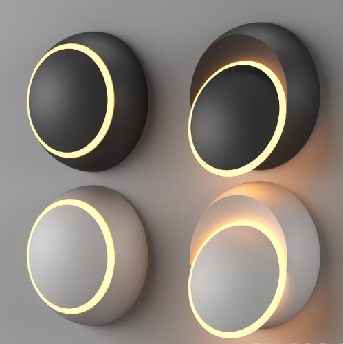 rotating round wall light