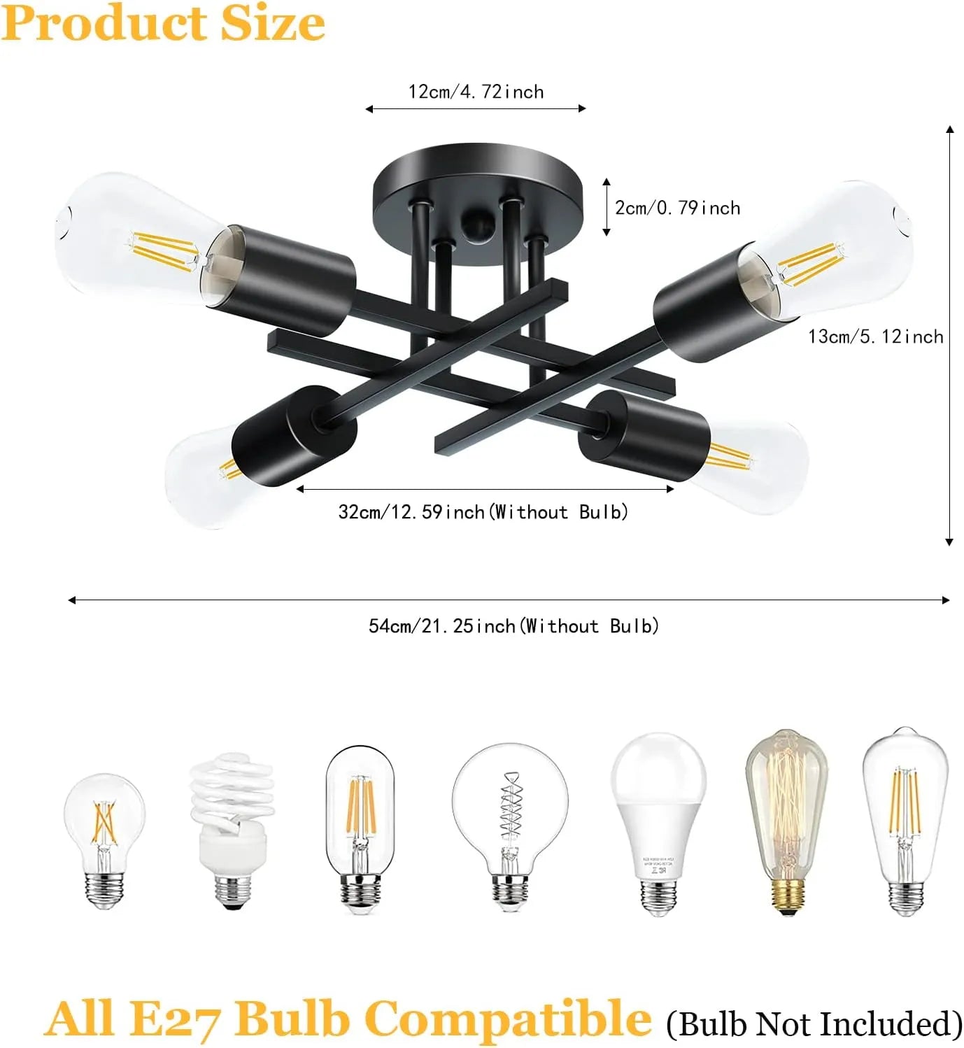 Semi Flush Mount Modern Ceiling Light