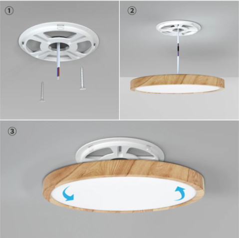 Wood Grain LED Ceiling Lighting