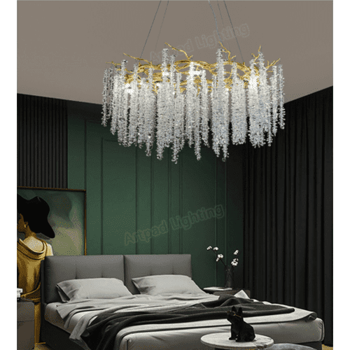 round crystal chandelier