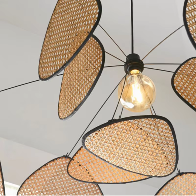 Rattan Chandelier Light Fixture