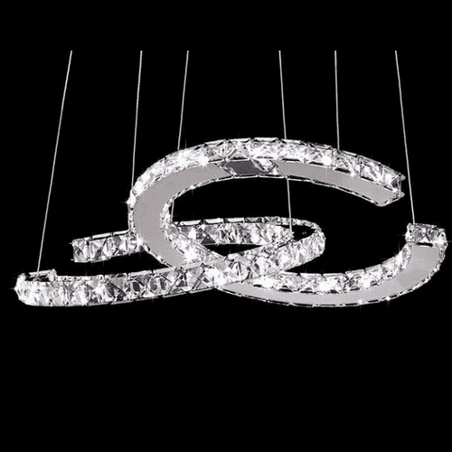 Modern Crystal Double C Pendant Light Fixture