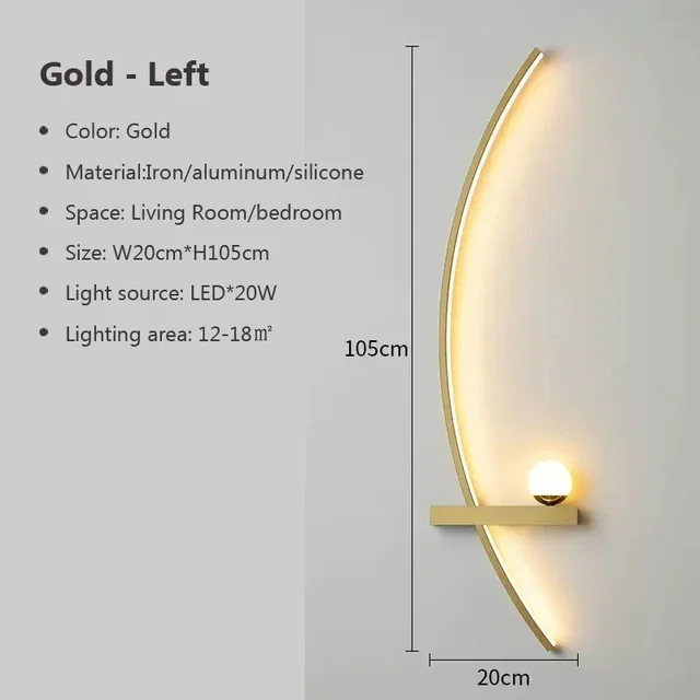 Scandinavian Design Bedroom Bedside Wall Lamp