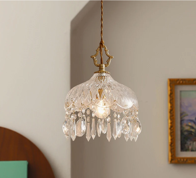 French Retro Crystal Pendant Light