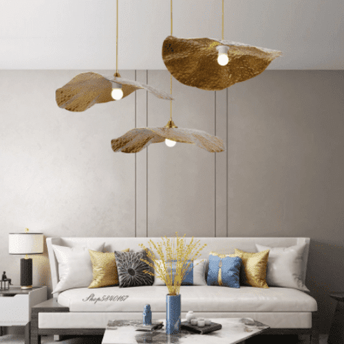 metal lotus pendant light