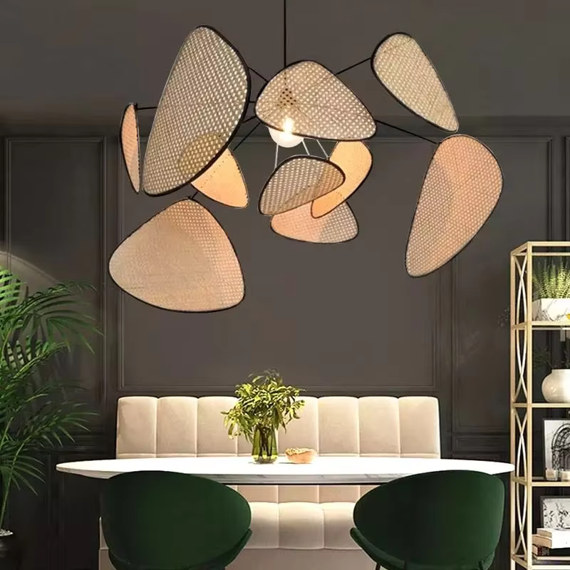 Rattan Chandelier Light Fixture