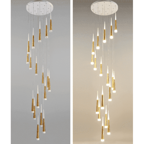 Pendant Cluster Chandelier For Stairs Foyer