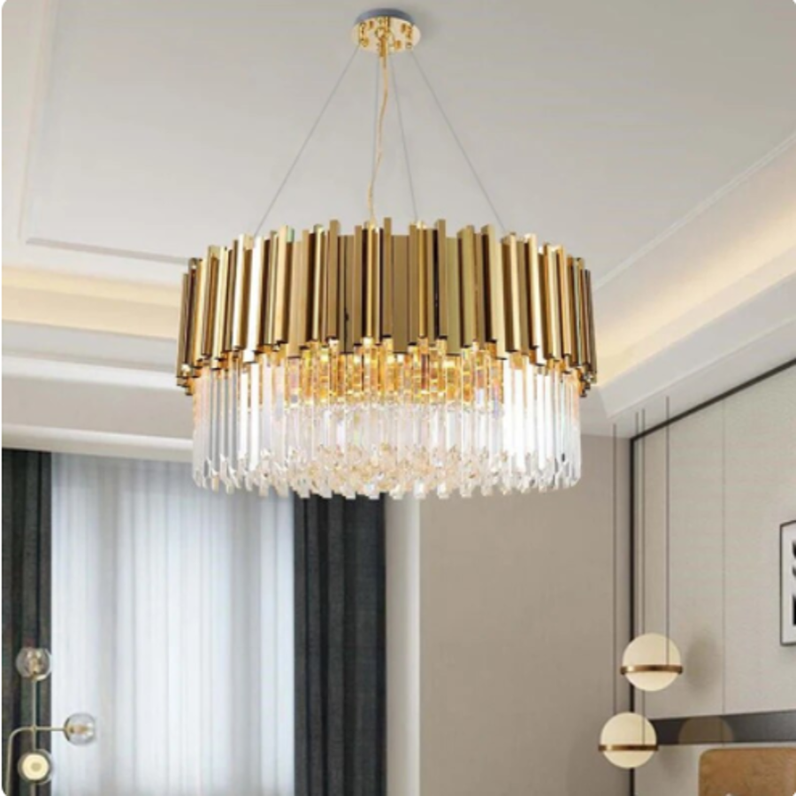 round crystal chandelier