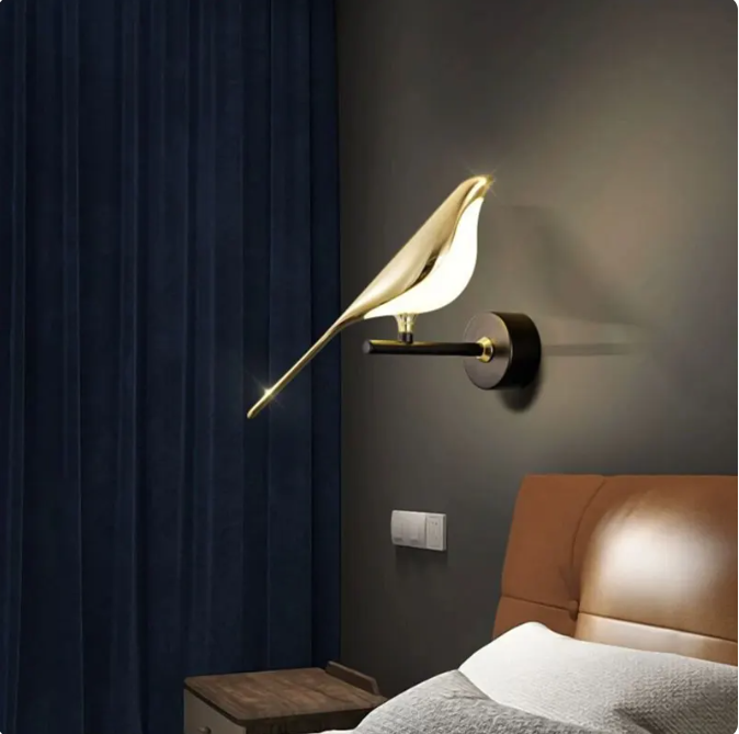 Chrome Bird Wall Lamp