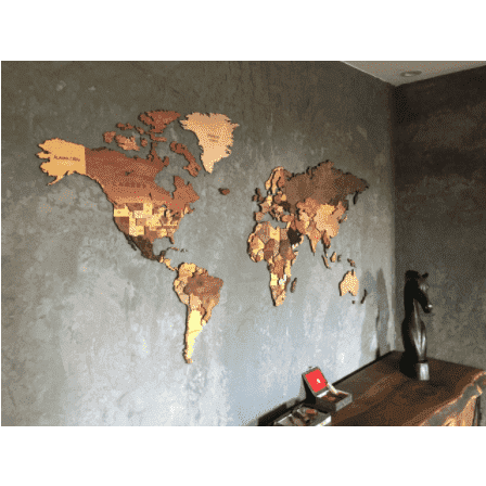 wooden world map